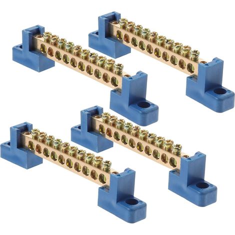 Borniers en Laiton 4 Pièces 10 Trous pour Boîte de Distribution Électrique, Résistance à L'usure Élevée, Utilisation Sûre et Pratique, pour Usines D'équipements Électriques (1/5)