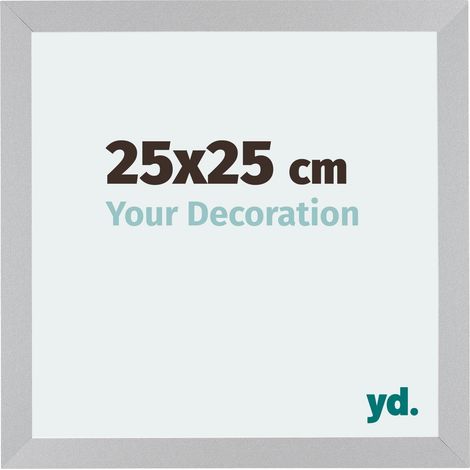 yd. - Cadre photo 25x25 - Argent Mat - MDF - Mura