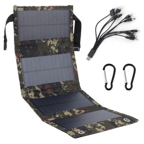BUNTHAUS Panneau solaire pliable 20W, chargeur de cellules Portable en silicium monocristallin, sortie USB, étanche IP65 (1/5)