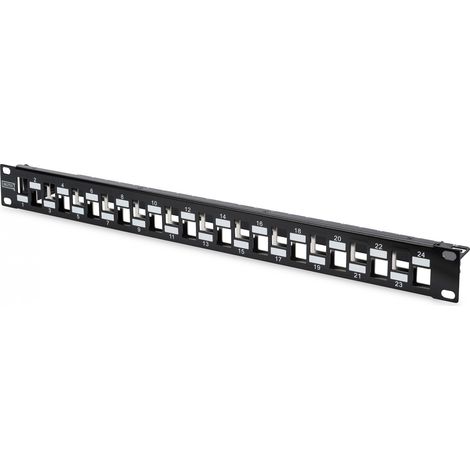 DIGITUS Patchpanel 1HE 24-Port modular geschirmt schwarz