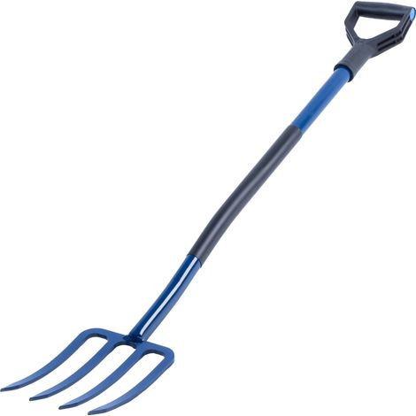 Fourche de jardin, métal 130 cm de longueur, 4 dents, design ergonomique, idéale pour le creusage de compost, le desserrage du sol (1/5)