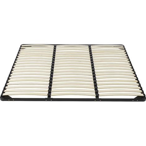 Sommier cadre à lattes 200 x 200 cm - 3x19 lattes - Sans pieds - Noir - KALISTA de YSMÉE
