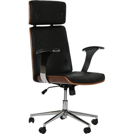Silla Madera Pu 71X69X108,5 116,5 Ruedas Negro (1/5)
