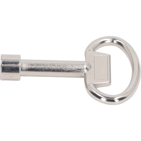 Clé triangulaire pour serrure de meuble, alliage de zinc chromé, clé à douille triangulaire avec anneau de suspension, outil de maintenance (1/5)