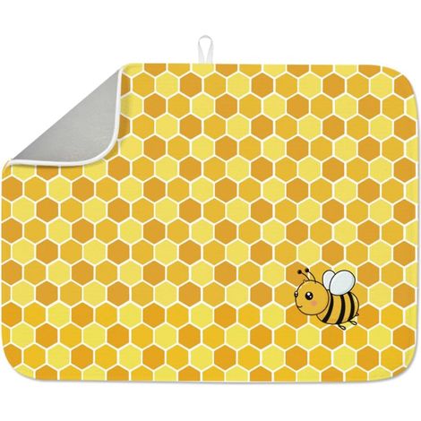 Tapis de séchage hexagonal en nid d'abeille 45 x 60 cm pour table de comptoir, évier, bar à café (1/5)