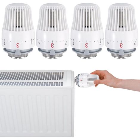 Thermostatischer Heizkörperventilkopf, 4 Stück: M30 x 1,5 Thermostatischer Heizkörperventilkopf, Ersatz-Thermostat-Heizkörperventilkopf für Küchenspüle, Toilette, Badezimmer, MUMU (1/4)