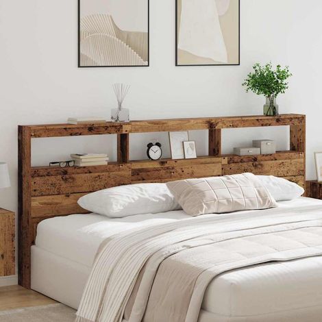 vidaXL Tête de lit Bois Ancien 220 x 17 x 102 cm Bois d'ingénierie