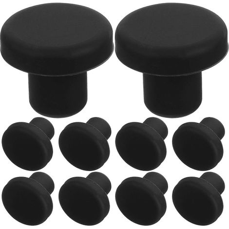 10 bouchons en caoutchouc en forme de T, bouchons pour trous ronds, joints d'étanchéité en caoutchouc, bouchons d'étanchéité-1.50X1.50X1.30CM-Black (1/3)