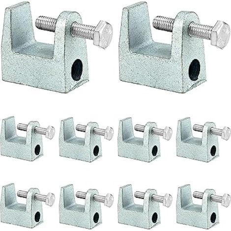 12 supports de fixation pour poutres en acier galvanisé M8 (8 mm) destinés à la construction de ponts (1/4)
