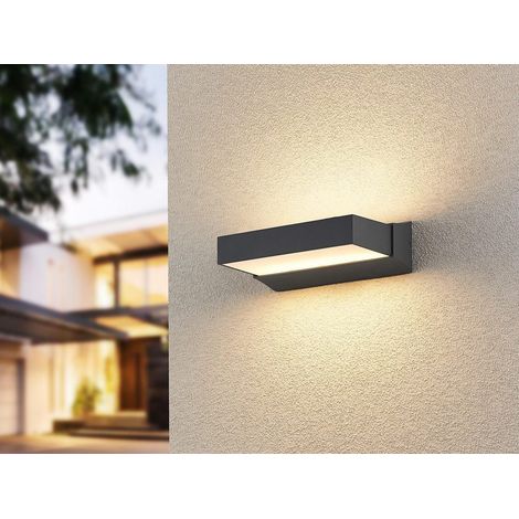 Doppel-LED-Eingangswandleuchte oben und unten Cuando Anthrazit Trio Lighting