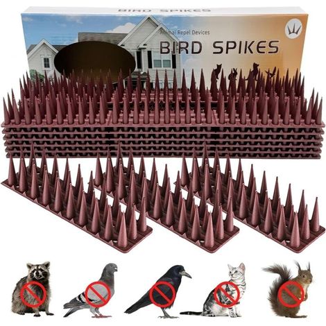 12er-Pack Taubenabwehrspitzen, 5,16 m, Vogelabwehr, Taubenabwehr, 3 Reihen Tauben, Taubenschutz, Vogelspitzen, Kunststoff, Zäune, Fensterbank (1/4)