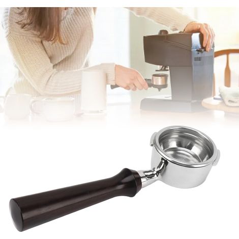 GAGGIA 58-mm-Kaffeemaschinengriff, Doppelgriff aus Edelstahl für Espressomaschinen, bodenlos, Modell F, Farbe: Lila-Sandelholz (1/5)