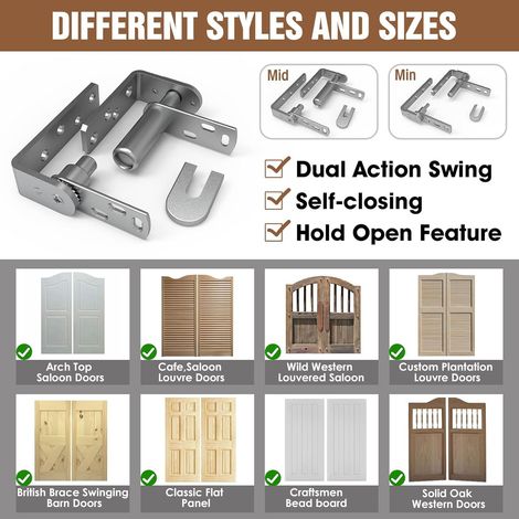 Pack De 2 Bisagras Automáticas Ziiphon Para Puertas Batientes – Acero Inoxidable 304, Ajuste De ángulo, Para Puertas De Hasta 30 Mm