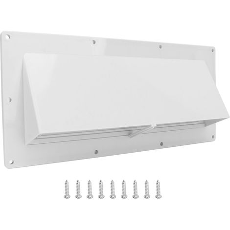 Ortviai Cache-ventilation pour hotte de camping-car – Blanc, clips verrouillables, fixation par vis, taille 3½–10⅜ po, ABS