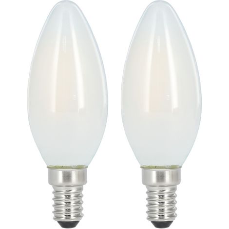 AMPOULE FILAM. LED, E14, 470LM REMP. 40W, AMP. BOUG., MTE, BLC CHD,2P. XAVAX (1/3)