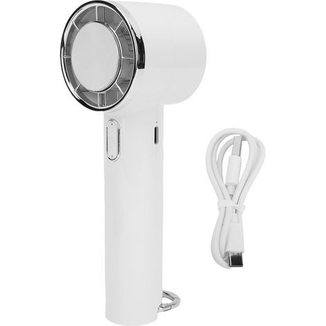 Tragbarer, freihändig bedienbarer Ventilator mit 5 Geschwindigkeitsstufen, Halbleiterkühlung, 2000-mAh-Akku, Weiß (1/5)