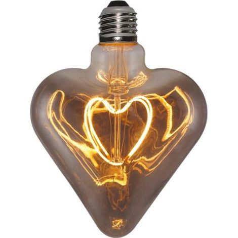 Ampoule LED Cœur Verre Fumé Gris 5 W – Éclat Élégant et Filament Spirale Dimmable (1/2)