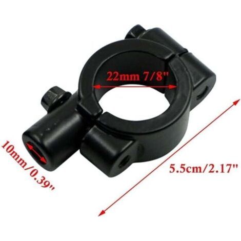 QORVA-Support de Rétroviseur de Moto, Support de Rétroviseur Universel Pour Guidon de Moto 10 MM, Vélo Rétroviseurs Latéraux Support Pince Adaptateur, Support de Rétroviseur de Moto Pour 22MM Guidon