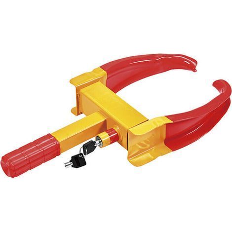 Sabot de voiture – 480 x 245 x 73 mm – avec 2 clés – en Acier inoxydable – Bloque roue Antivol Automobile pour Remorque Caravane – dispositif Antidémarrage Collier de serrage (1/4)