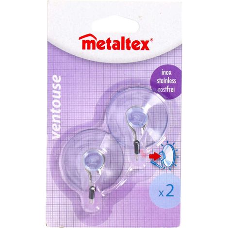 Metaltex Saug-Haken Edelstahl transparent Durchmesser 4,5 cm (1/2)