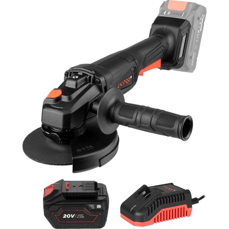 Dnipro-M Amoladora Angular DGA-201M 20V, Batería 6Ah y Cargador, Radial 125 mm, 10.000 rpm, M14, Protector Ajuste Rápido, Corte y Desbaste (1/5)