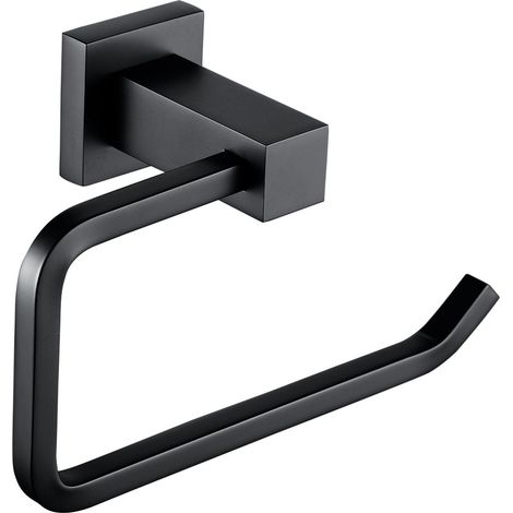 Square Toilet Paper Roll Holder Matte Black (1/2)