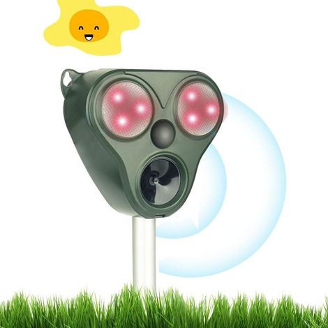 Répulsif Chat Ultrason, Ultrason Chat Exterieur, Repulsif Chien, Charge Solaire, Chargement USB Prévenir Les Chiens et Les Chats, Les Oiseaux, pour Jardins, Champs, Pépinières (1/5)