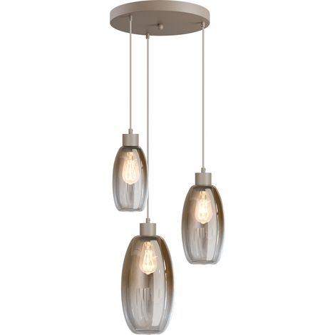 Lampe pendante Vide Olive avec 3 verres - sable - Ø35cm - 2432-36-35-3-02-111 (1/2)