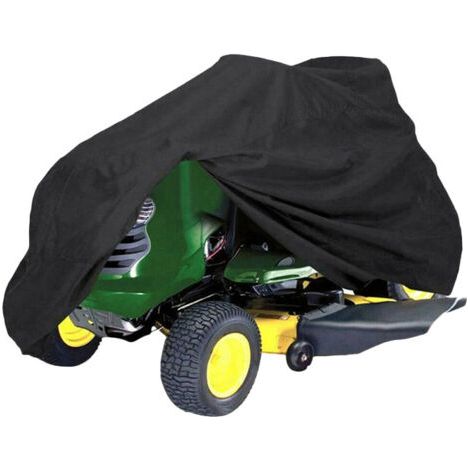 QORVA-Housse de Tracteur de Jardin - Oxford Housse Tondeuse Autoportée 183 X 137 X 117 cm, Bâche de Protection Tracteur de Pelouse Coupe-Vent, Anti-Pluie, Anti-Poussière et Anti-UV