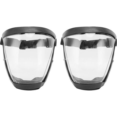 Lot de 2 masques de protection anti-poussière avec élastique de sécurité, réutilisables, avec filtres en coton, transparents, pour adultes, noir et blanc. (1/5)