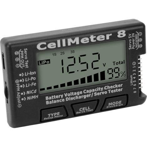 Testeur de capacité de batterie numérique, détecteur, testeur d'équilibrage de batterie, testeur servo pour LiPo noir (1/5)