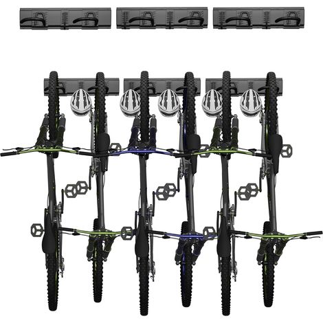 Support mural pour vélo de 48 pouces pour 6 vélos et 5 casques, support de vélo mural, en acier avec une capacité de charge maximale de 227 kg (1/5)