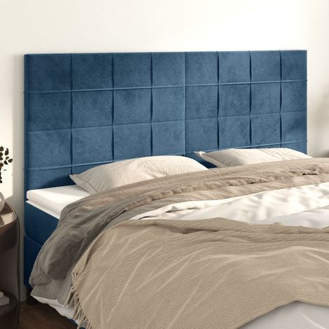 Cabecero Terciopelo Azul Oscuro 180x5x118/128 cm vidaXL (1/5)