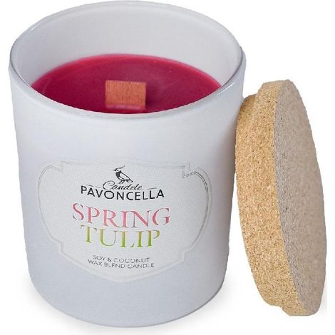 Vela de soja blanca Tulipán de primavera 135 g