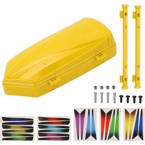 Coffre de toit jaune RC pour modèles SCX10 90046, avec supports et autocollants, compatible 1/10 et 1/8 (1/5)