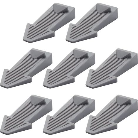 8 cales de porte en caoutchouc antidérapantes, hauteur réglable, non toxiques et sans odeur, pour carrelage et sol - Gris