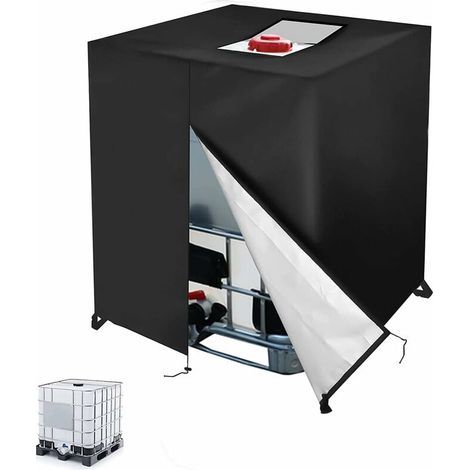 Raccord et autre accessoire pour cuve de récupération d'eau,Bache pour Cuve 1000L IBC, 210D Réservoir d'eau Couvercle, Anti-UV Anti-poussière Couverture Container Réservoir(120x100x116cm) (1/5)