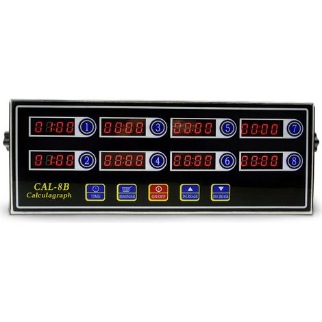 Minuterie de Cuisine NuméRique Commerciale à 8 Canaux, Minuterie de Calcul en Acier Inoxydable avec Alarme, Rappel D'Horloge (1/2)