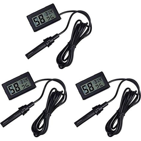 3 Thermomètre, Hygromètre, Sonde 1.5m, LCD, Reptile, Aquarium (1/5)