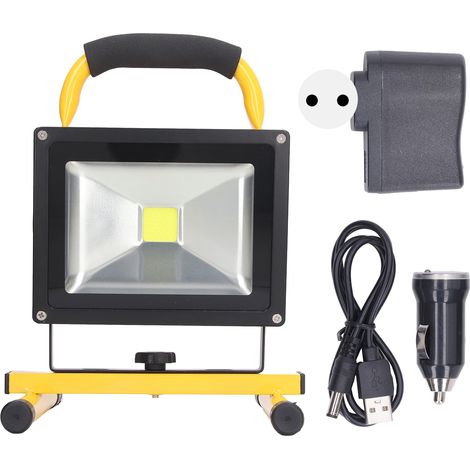 20-W-LED-Arbeitsleuchte, wiederaufladbar, tragbar und wasserdicht, Flutlicht mit Stativ, EU-Stecker 100–240 V Wechselstrom