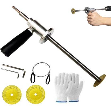Tagliatubi interno per tubi in PVC da 2 a 8 pollici, disco di taglio diamantato, maniglia regolabile, tagliatubi interno per punte da trapano in PVC (doppia lama). (1/4)