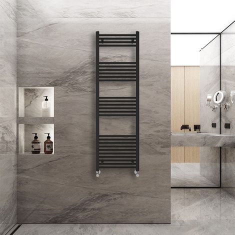 WarmeHaus Straight Heated Towel Rail Warmer Black 1600x500mm