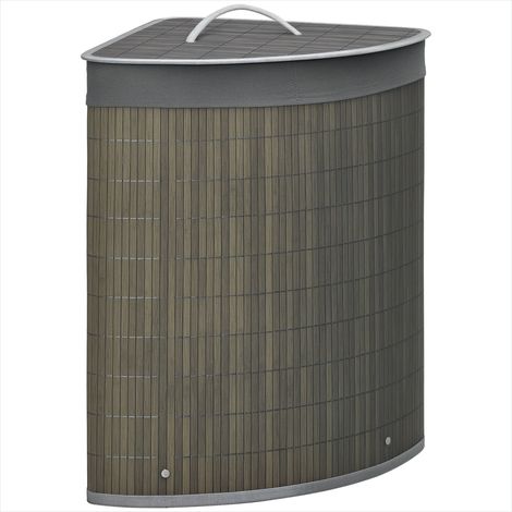 Accessoire de nettoyage Panier à linge d'angle en bambou (1/5)