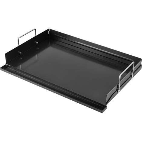VEVOR Plancha Grillplatte 610 x 406 mm Kohlenstoffstahl Antihaftbeschichtet, Ideal für Gasherde, Grills und Camping, Abnehmbare Seitenwände, Fettauffangschale, Spritzschutz und 610 x 365 mm Kochfläche (1/5)