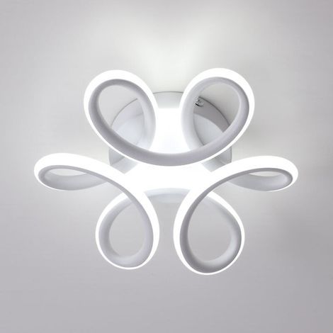 Plafonnier LED suspendu de 30 W, au design incurvé moderne, idéal pour les couloirs, balcons, salons, cuisines, salles de bains et chambres. Diamètre : 26 cm, lumière blanche froide 6 000 K. (1/5)