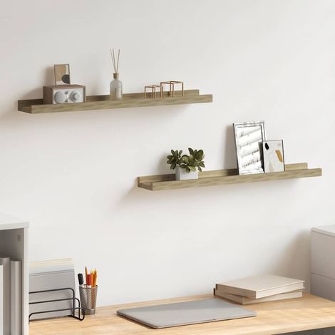 326680 vidaXL Wall Shelves 2 pcs Sonoma Oak 60x9x3 cm (1/5)