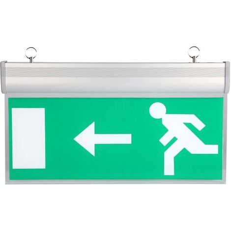 Panneau de sortie d'urgence à LED Voyant d'évacuation de sécurité en acrylique Source de lumière LED haute luminosité pour centres commerciaux/supermarchés/hôtels/hôpitaux/bibliothèque,110-220V(Gauche (1/5)