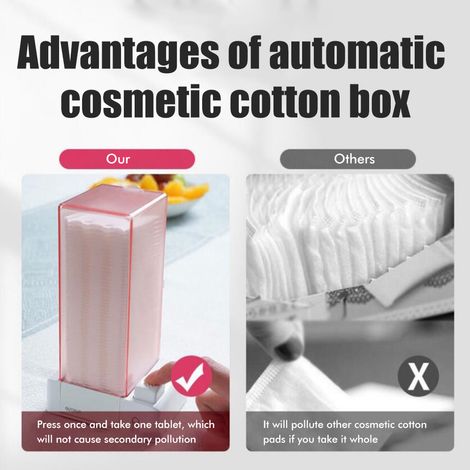 Distributeur automatique de cotons démaquillants, support à pression pour disques de coton, organiseur de cotons cosmétiques (1/5)