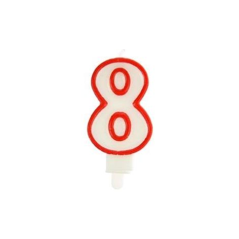 Vela 8 roja