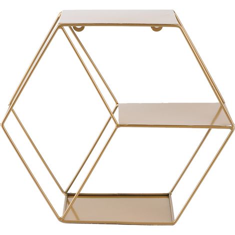 Etagere Murale Hexagonale - Support De Rangement En Fer - Decoration Interieur Salon Chambre Cuisine - 1 Piece (1/5)